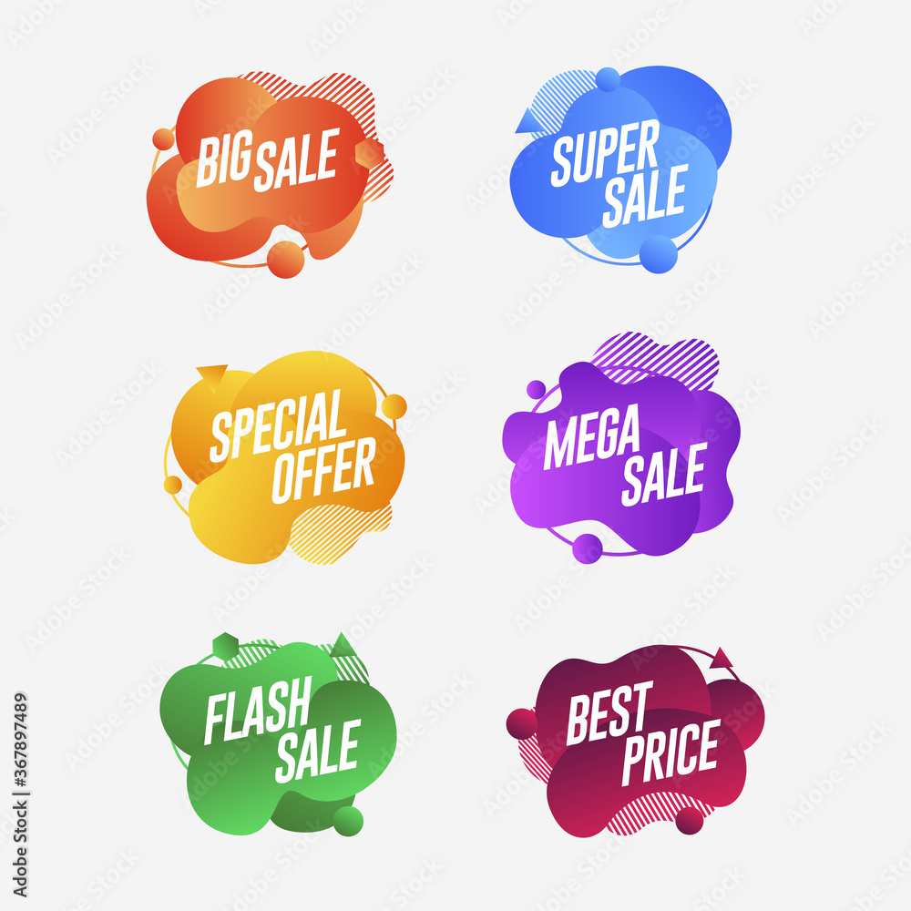 Abstract liquid promotion background graphic elements