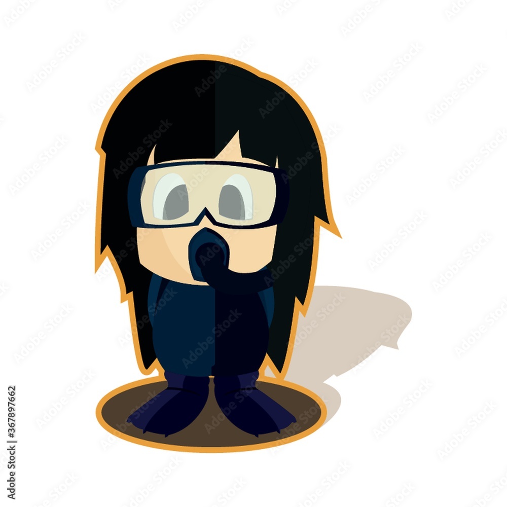 girl with dive mask girl with dive mask