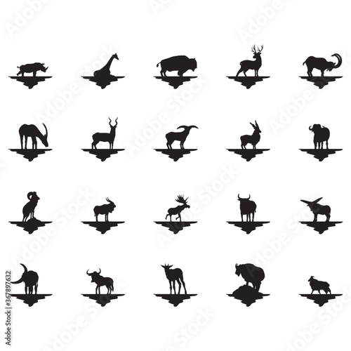set of animal silhouettes