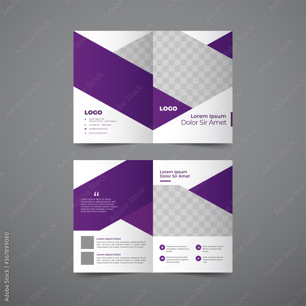 Empty bifold corporate brochure template