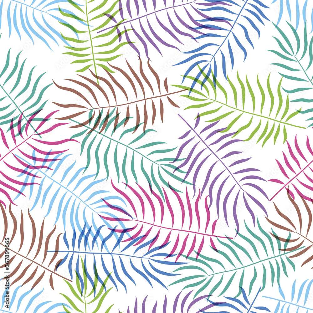 Fototapeta premium Tropical leaves, jungle leaves seamless floral pattern background