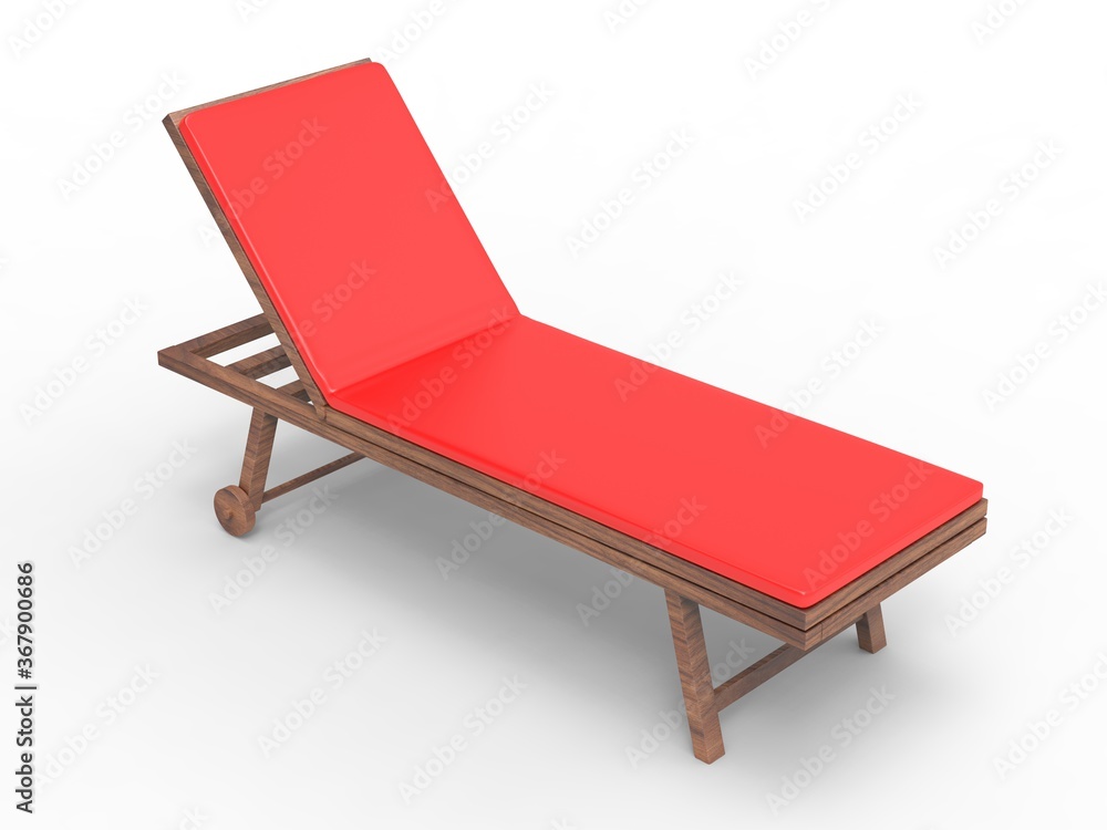 Blank Wood Outdoor Folding Chaise Lounge Chair Beach Poolside Recliner Sunbed Wooden. 3d render illustration. Blank Wood Outdoor Folding Chaise Lounge Chair Beach Poolside Recliner Sunbed Wooden. 3d render illustration.