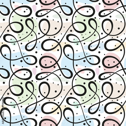 Linear abstract seamless pattern