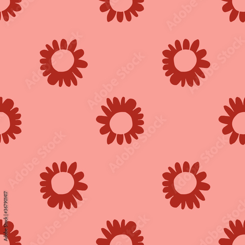 Seamless pattern with small red flowers. Decorative floral backdrop