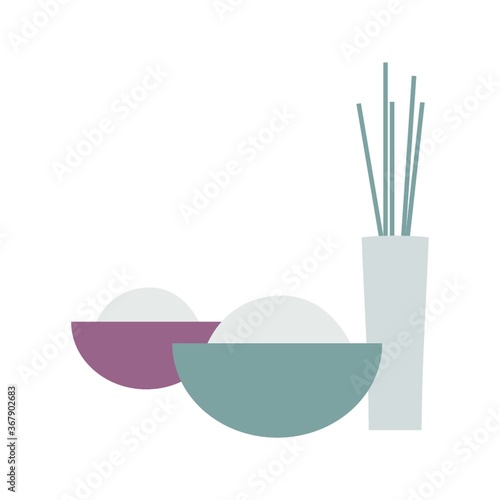 facial bowl and incense sticks