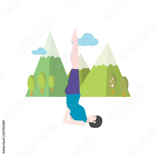 woman doing yoga outdoors