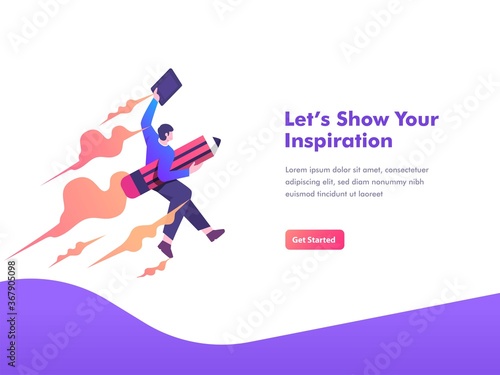 creator skill up and art exploration concept illustration