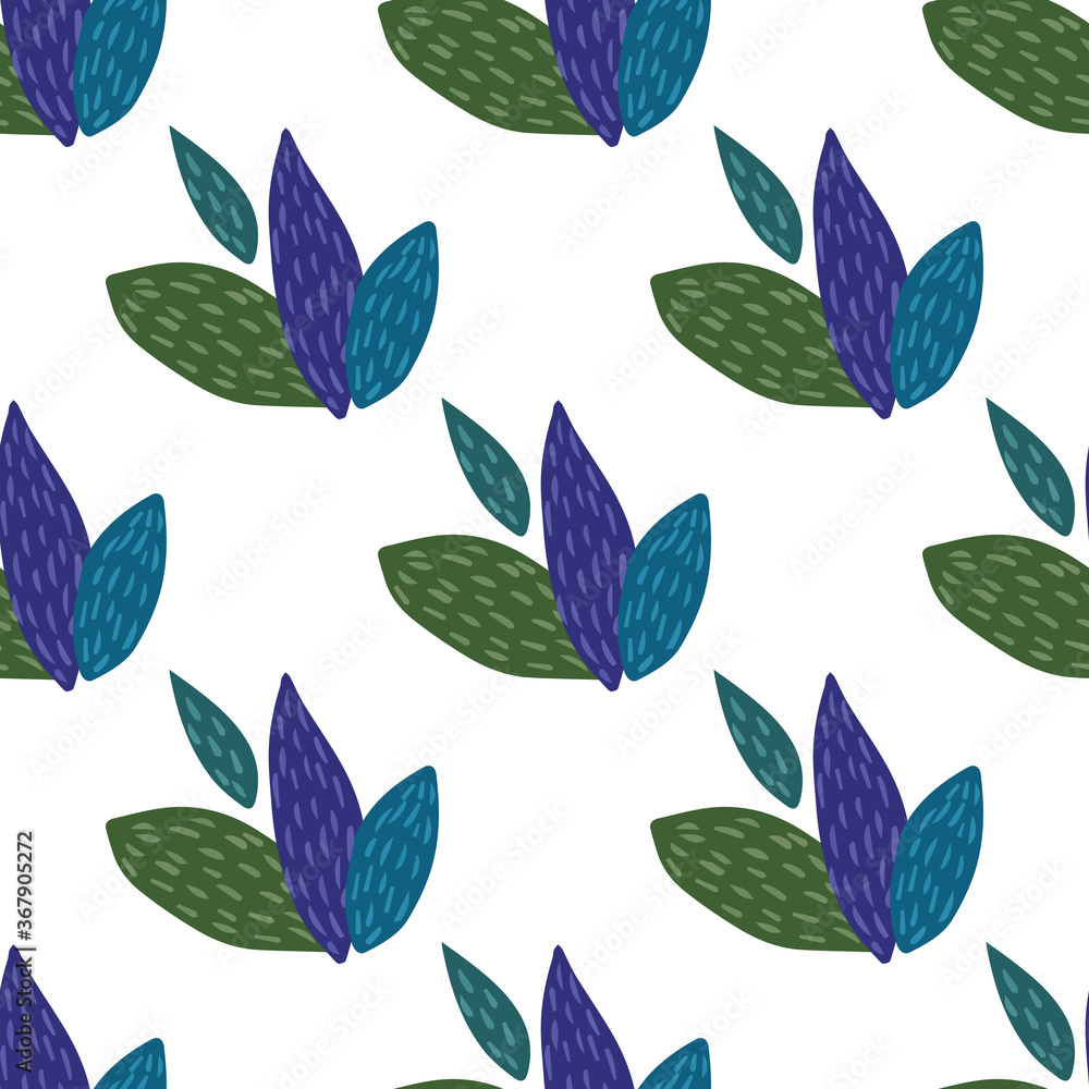 Diagonal floral seamless pattern with green and blue leafs. Isolated design with white background. Diagonal floral seamless pattern with green and blue leafs. Isolated design with white background.