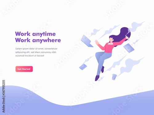 freelance  flexibility and mobile working concept illustration