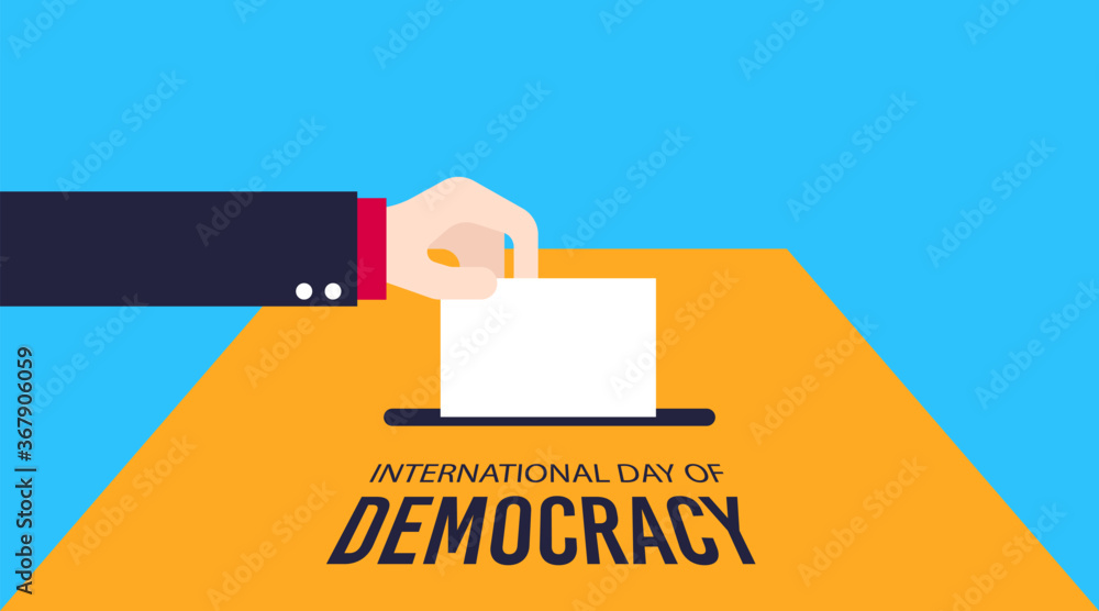 International day of democracy illustration vector. Vote illustration vector - obrazy, fototapety, plakaty 