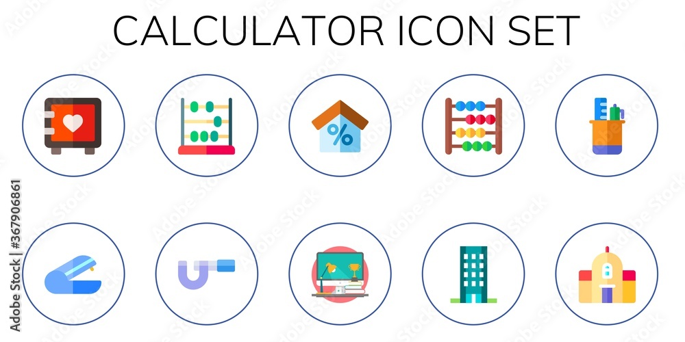 Modern Simple Set of calculator Vector flat Icons