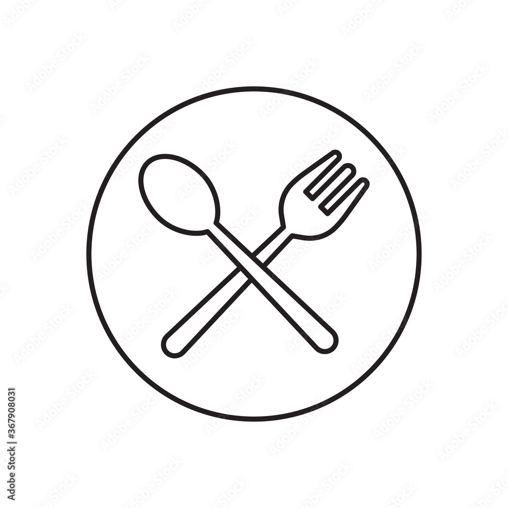 Spoon and fork icon vector illustration. Spoon and fork icon vector illustration.