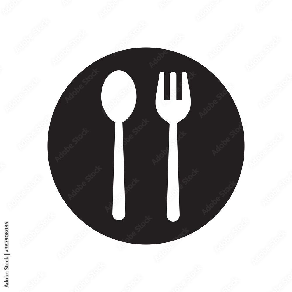 Spoon and fork icon vector illustration. Spoon and fork icon vector illustration.