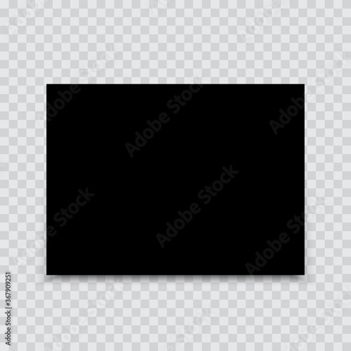 Black sheet of paper on a transparent background. Vector.