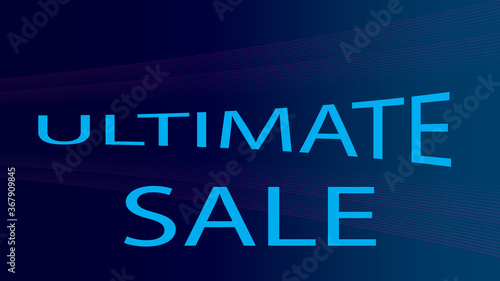 Ultimate sale banner, vector illustration, blue gradient. 