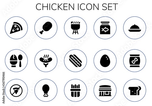 chicken icon set