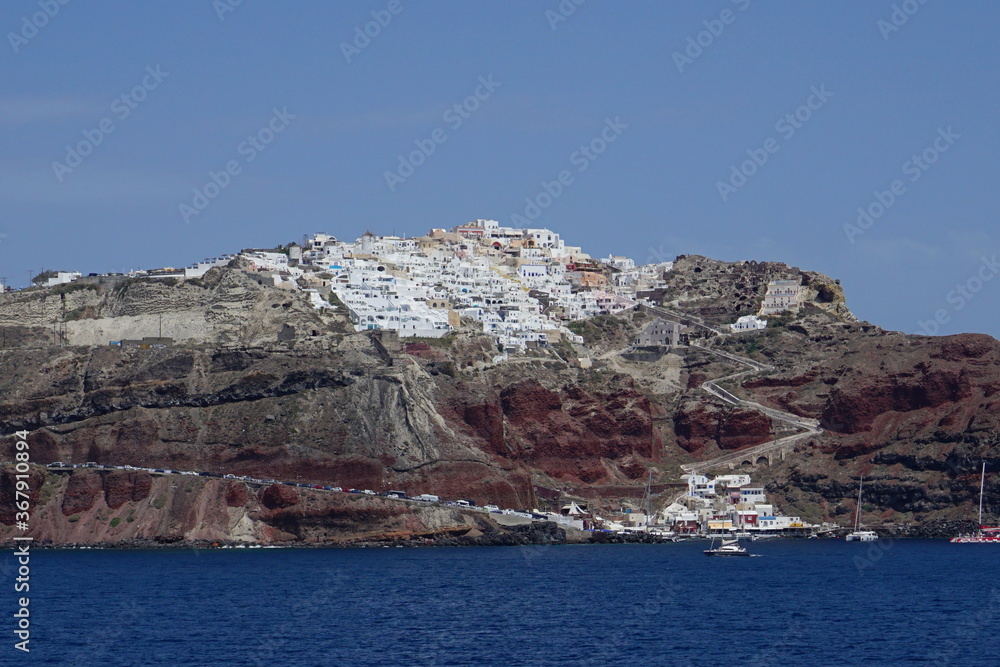 the town on the cliff, Santorini island in Greece, Europe