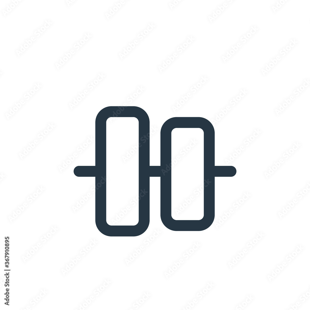vertical align icon vector from text editor concept. Thin line