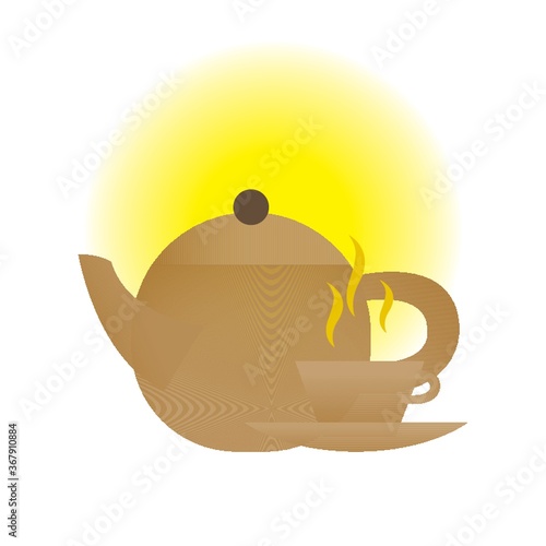 teapot with a teacup