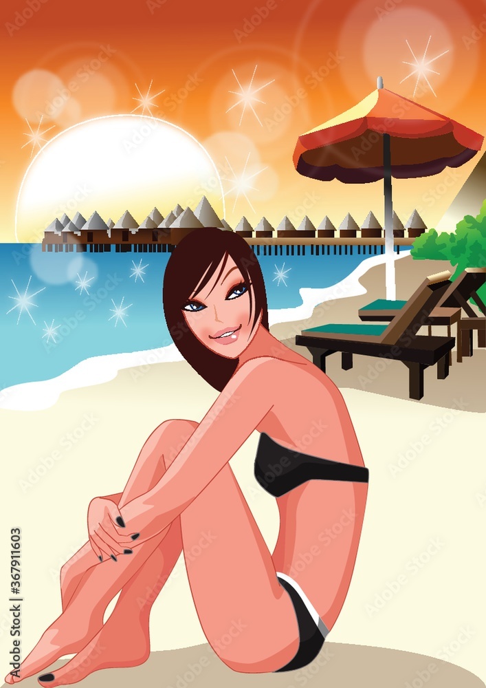 woman relaxing at the beach
