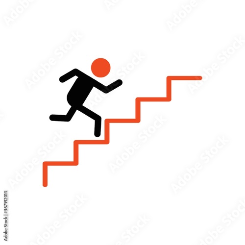 man going upstairs