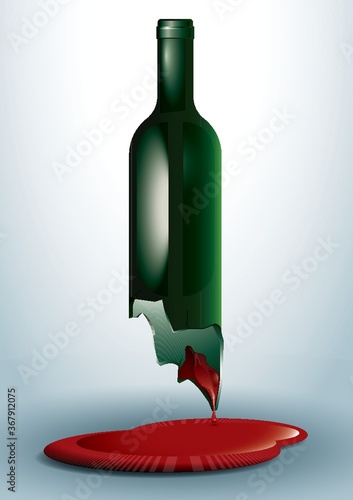 broken wine bottle