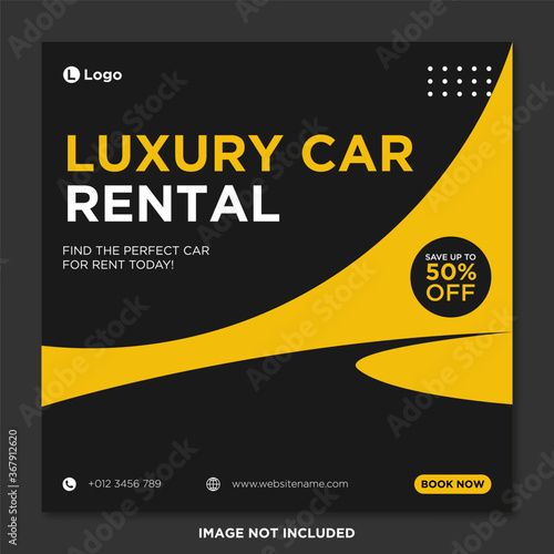 Rent car social media banner template
