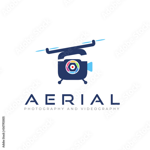 Logo aerial photography, videography design template