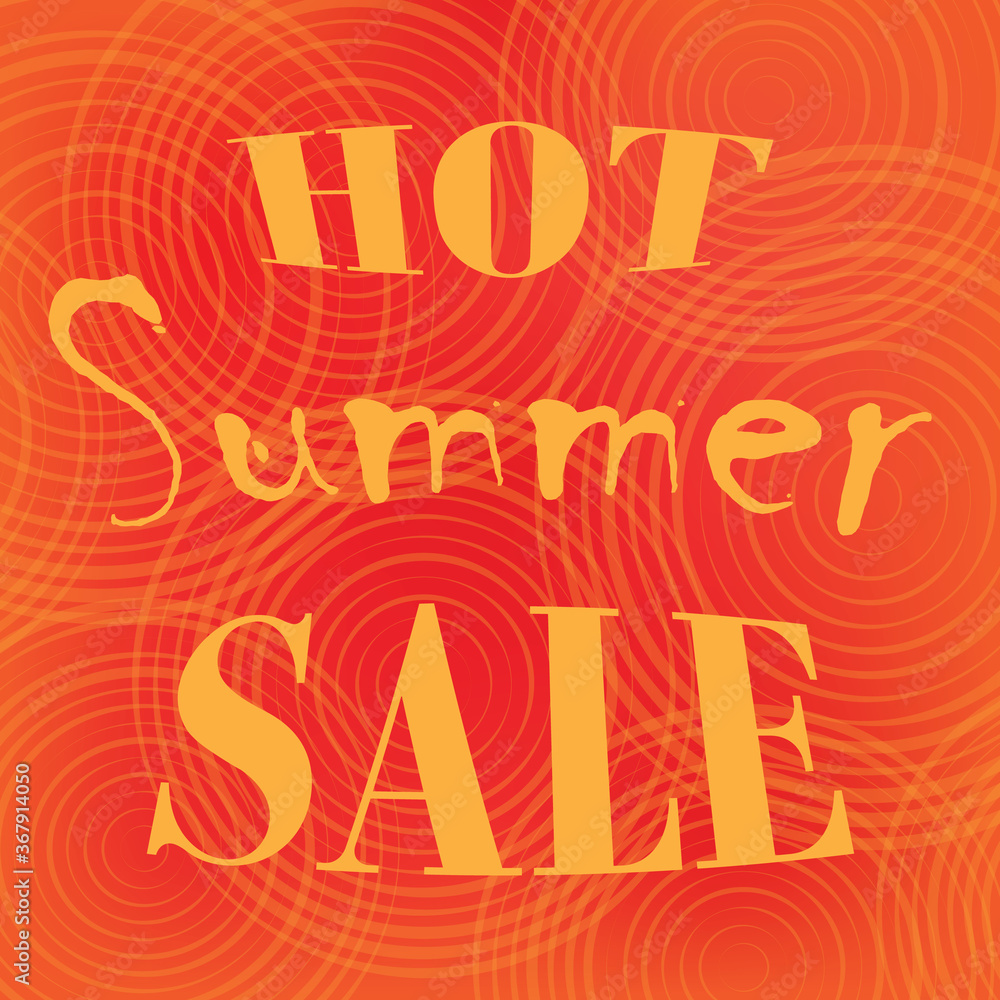 Fototapeta premium Hot summer sale banner, red orange colors, sale advertisement concept.