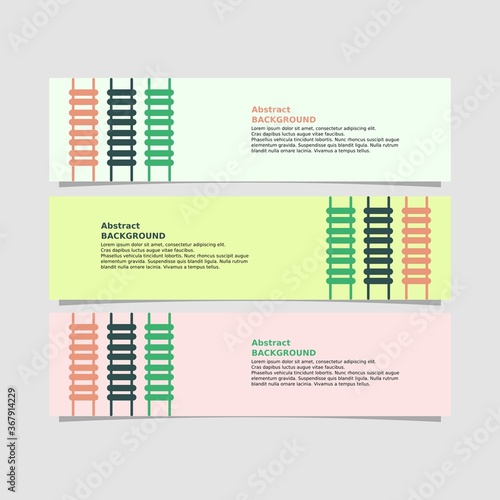 Abstract stairs background. Three kinds of design colors in a set of abstract banner designs with blue, green and pink variants