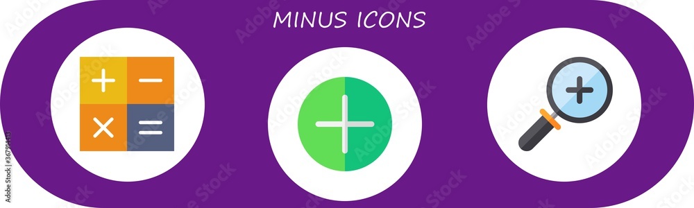 Modern Simple Set of minus Vector flat Icons Modern Simple Set of minus Vector flat Icons