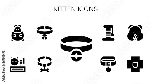 Modern Simple Set of kitten Vector filled Icons