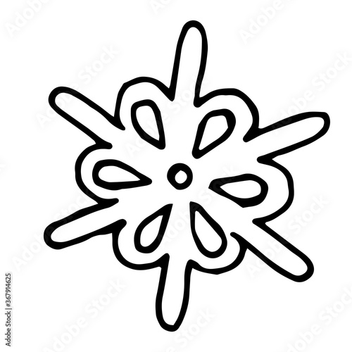 Hand drawn Christmas decorations isolated on a white background.