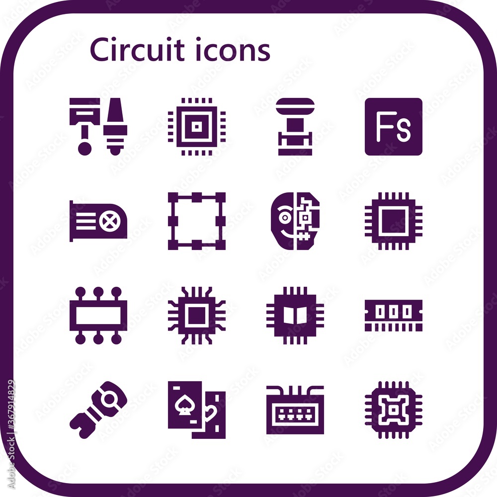 circuit icon set