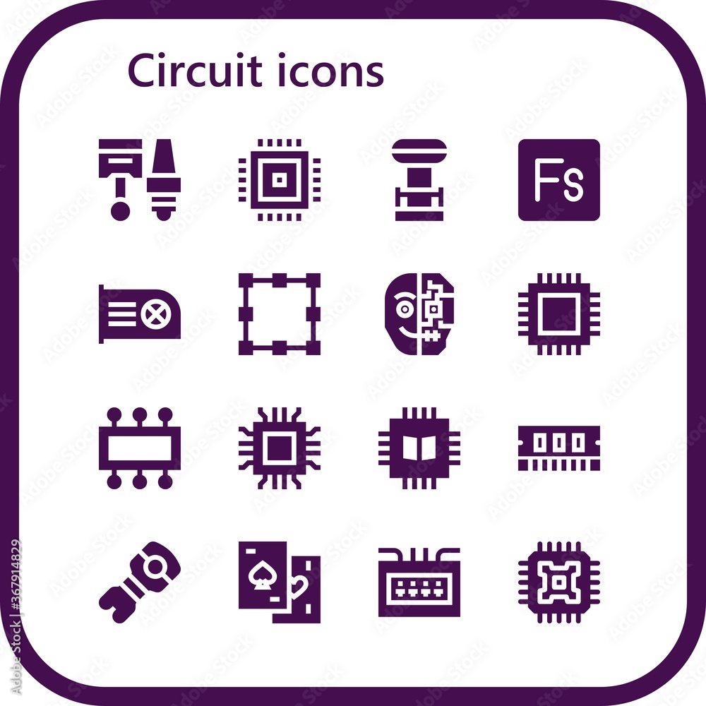 circuit icon set circuit icon set