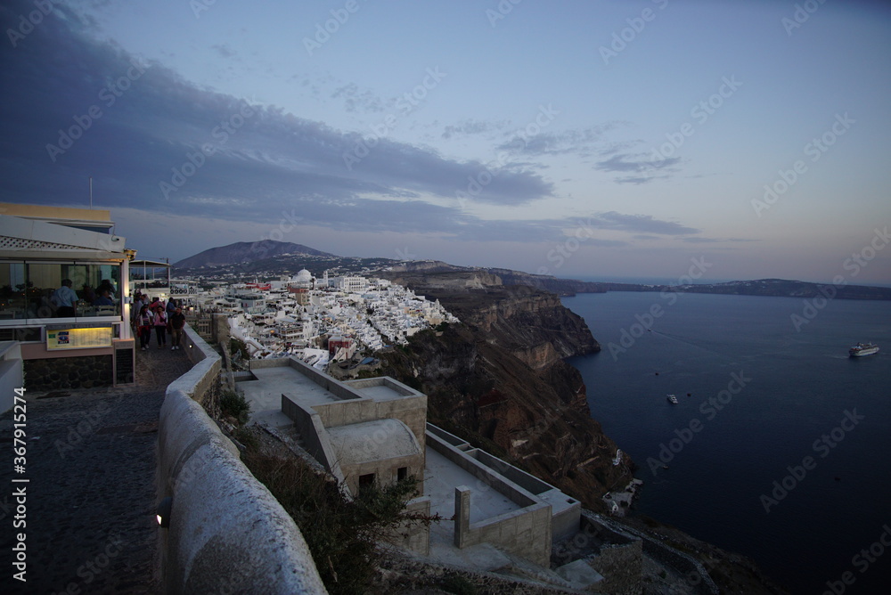 Obraz premium beautiful landscape of Santorini island in Thira, Greece, Europe