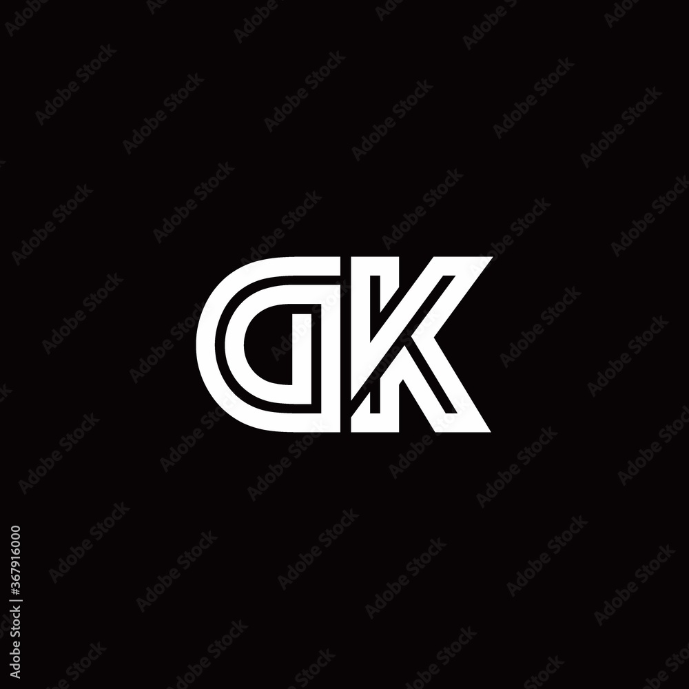 DK monogram logo with abstract line DK monogram logo with abstract line