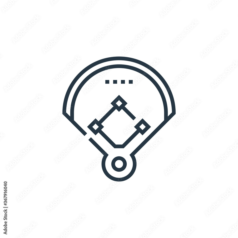 baseball field icon vector from baseball concept. Thin line