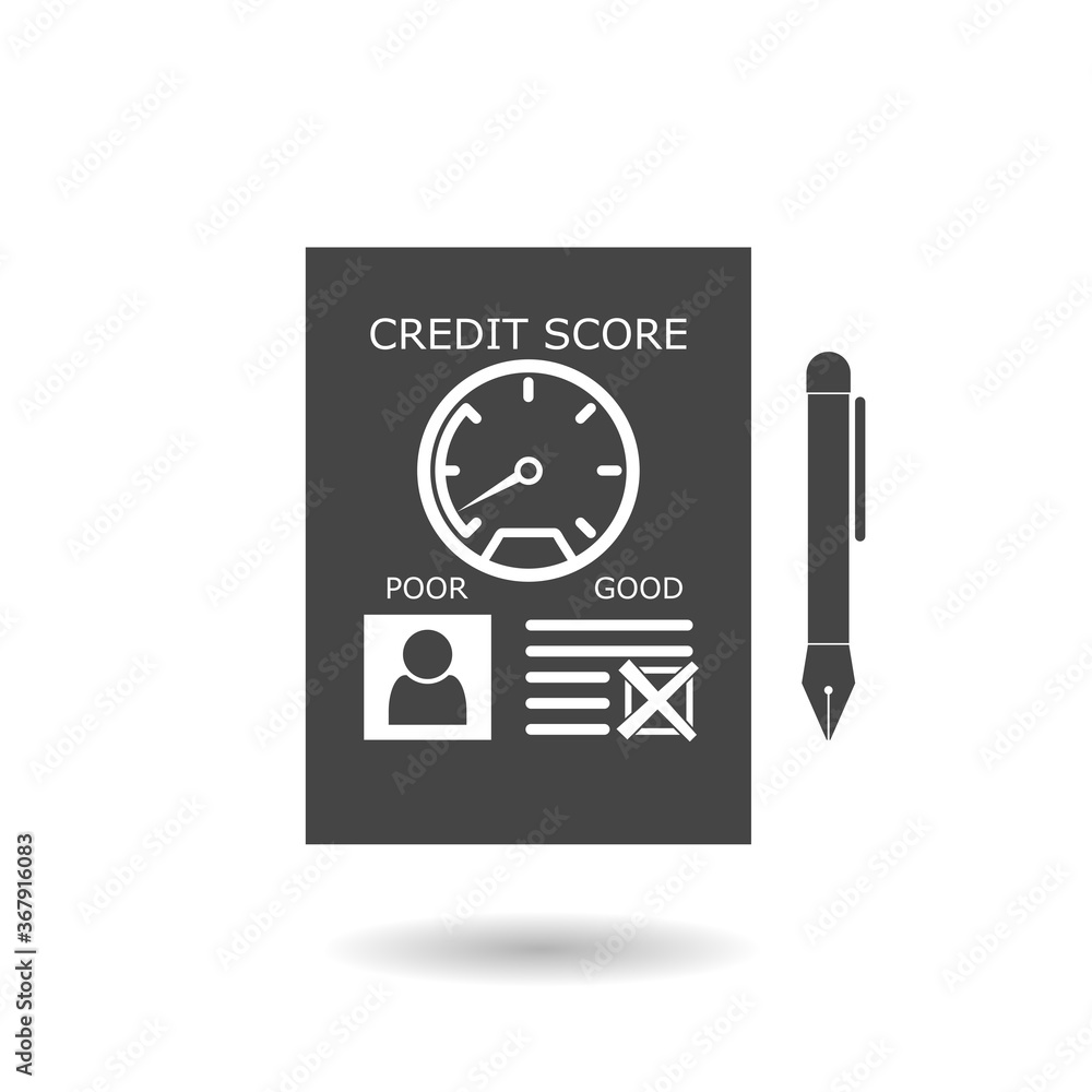 Credit score icon with shadow