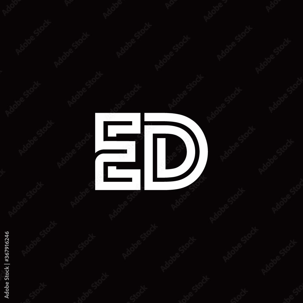 ED monogram logo with abstract line ED monogram logo with abstract line