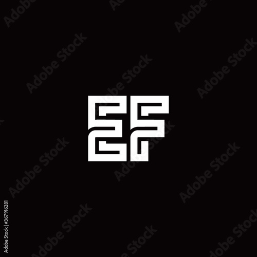 EF monogram logo with abstract line