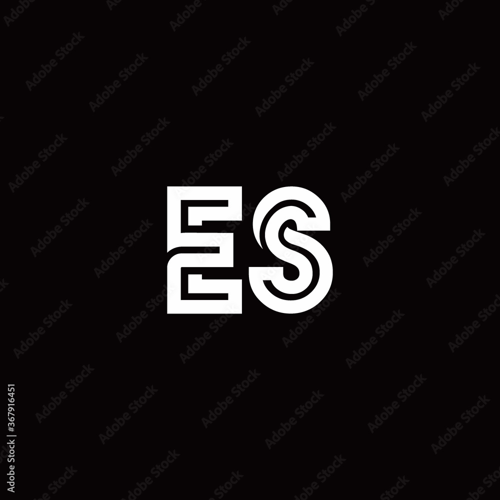 ES monogram logo with abstract line ES monogram logo with abstract line
