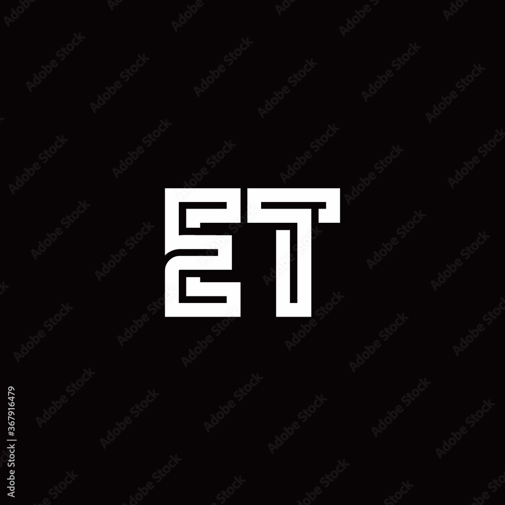 ET monogram logo with abstract line ET monogram logo with abstract line