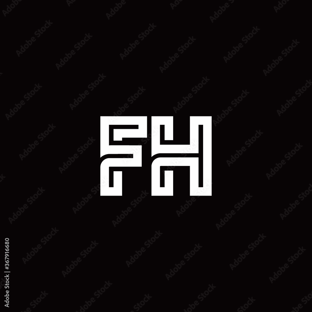 FH monogram logo with abstract line FH monogram logo with abstract line