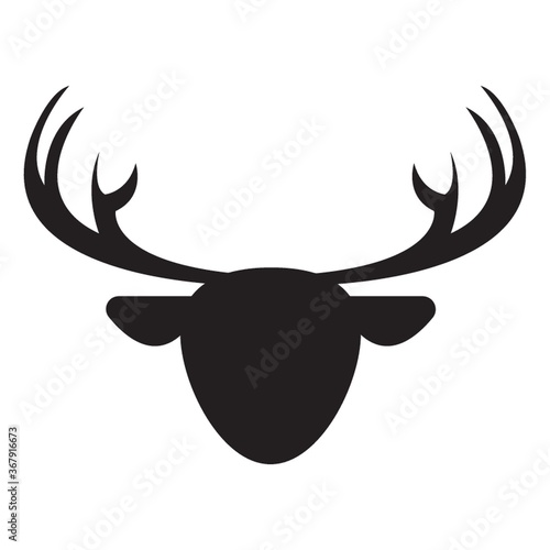 silhouette of reindeer face