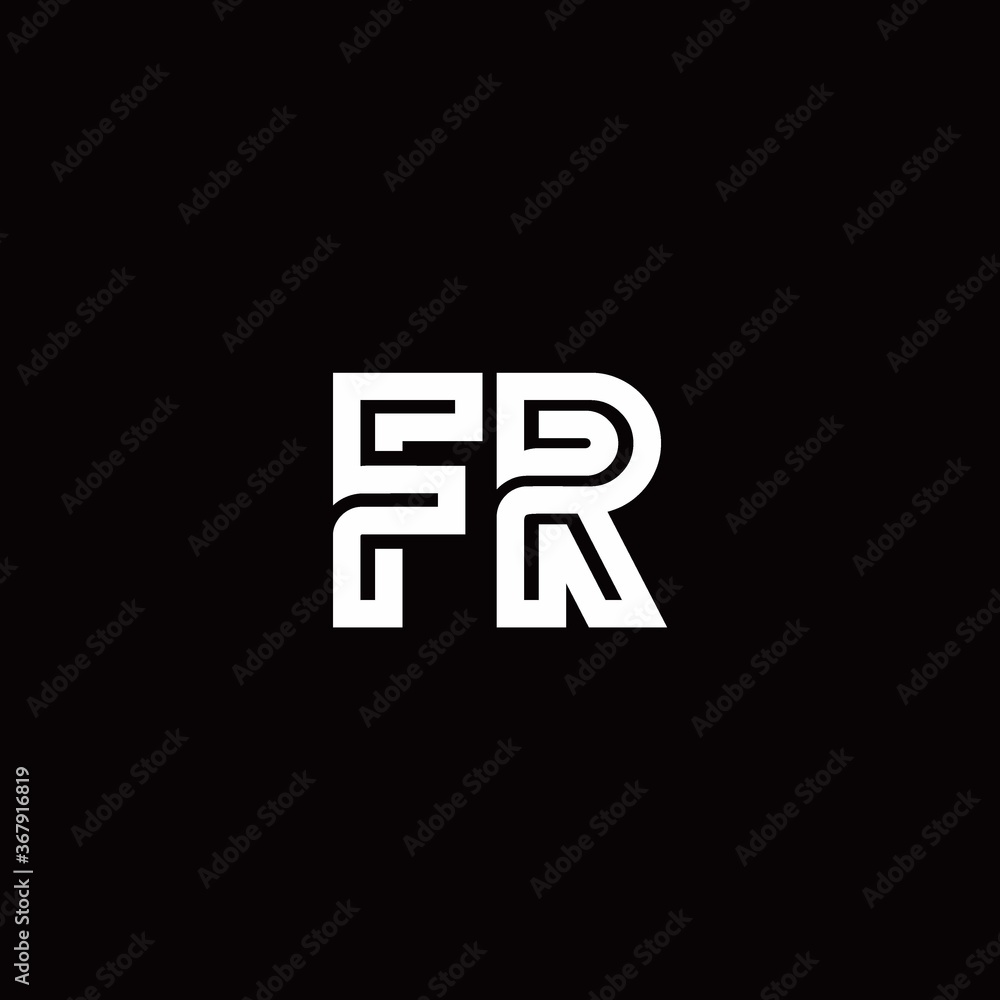 Obraz premium FR monogram logo with abstract line