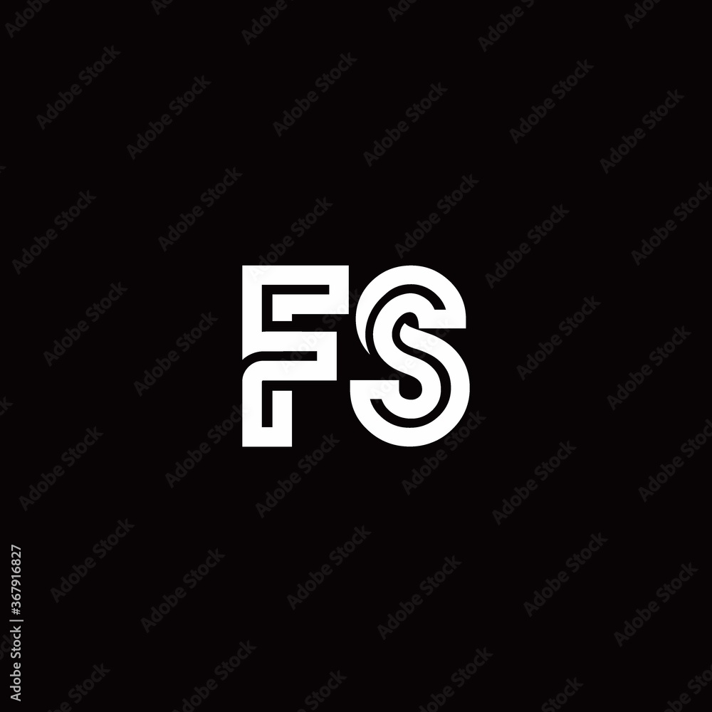 FS monogram logo with abstract line FS monogram logo with abstract line