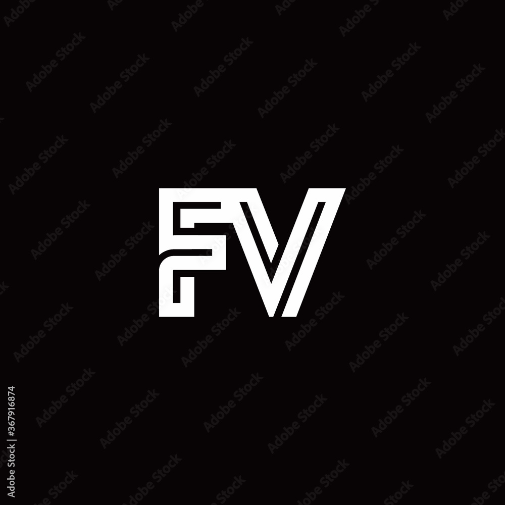 FV monogram logo with abstract line FV monogram logo with abstract line