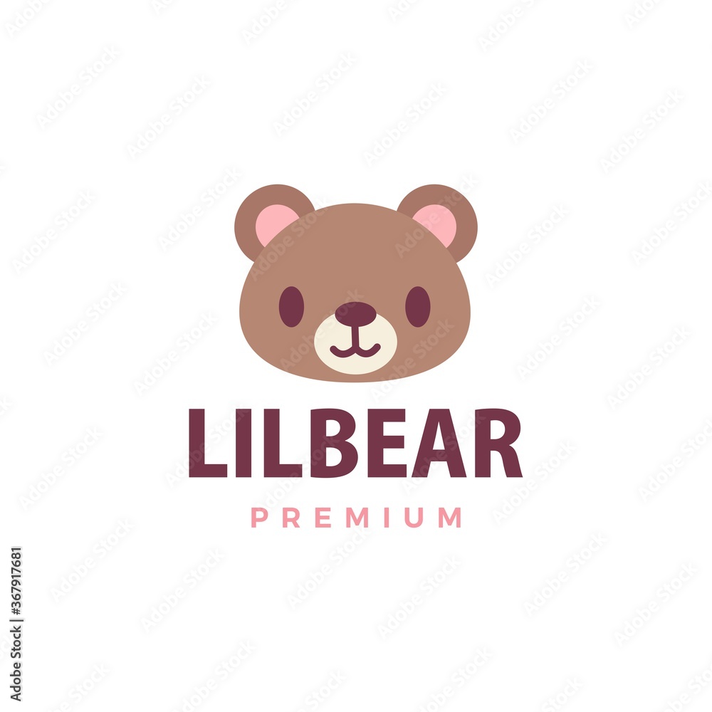 cute bear flat logo vector icon illustration cute bear flat logo vector icon illustration
