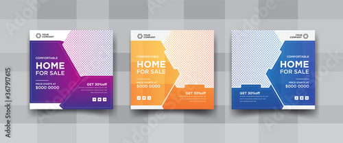 Elegant comfortable home sale social media post design	